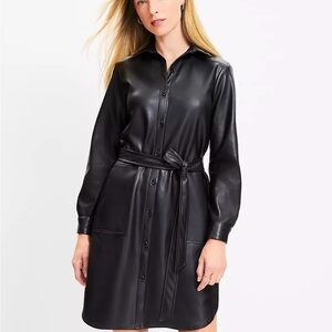 Loft faux leather belted jacket